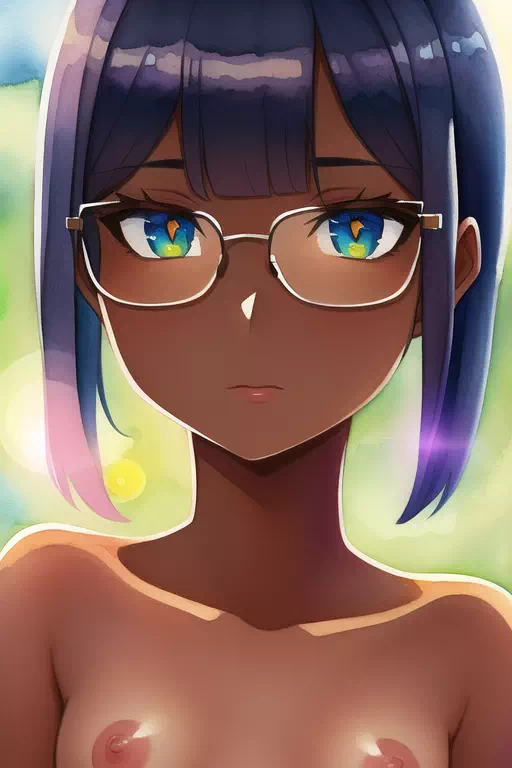Beautiful Dark Girl with Glasses