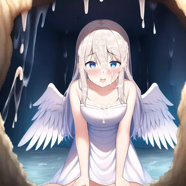 Angel at the fountain of cum