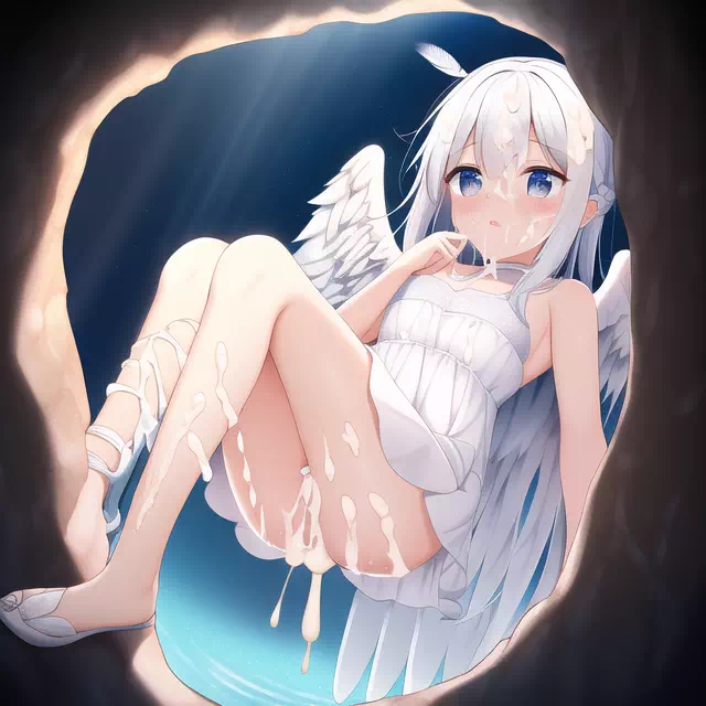 Angel at the fountain of cum