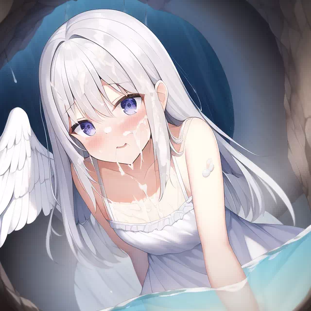 Angel at the fountain of cum