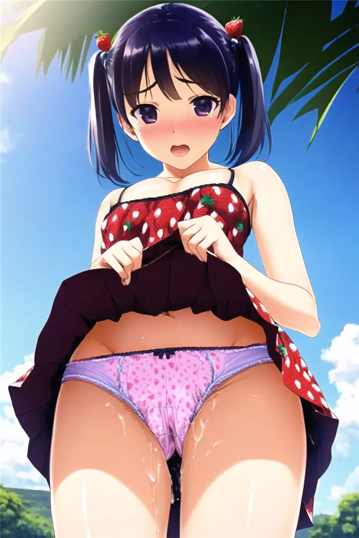 いちごパンツの女の子