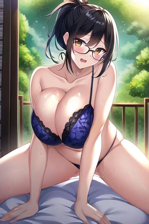 黒髪ポニテで巨乳もの