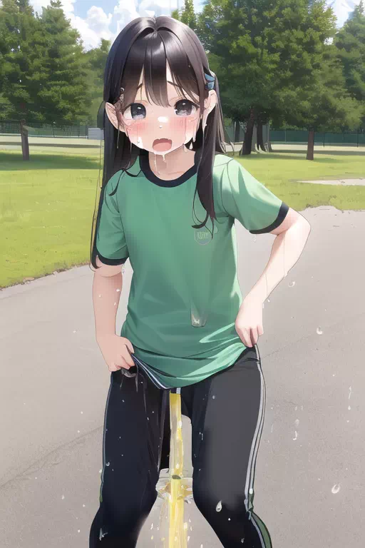 体操服でおしっこ漏らしちゃう女の子