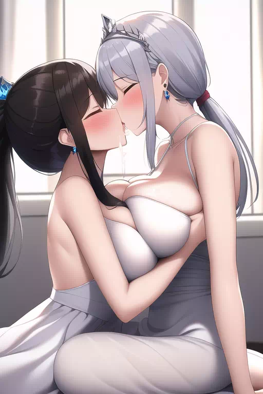 高貴な百合に挟まれる