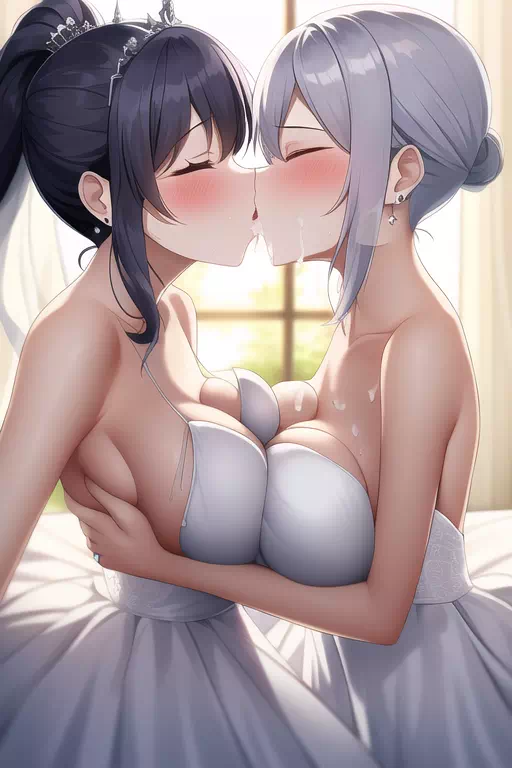 高貴な百合に挟まれる