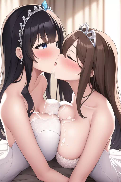 高貴な百合に挟まれる