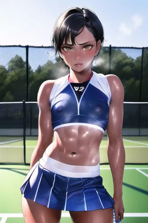 汗だくテニス部!!{Sweaty Tennis girls}