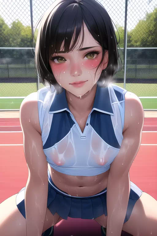 汗だくテニス部!!{Sweaty Tennis girls}