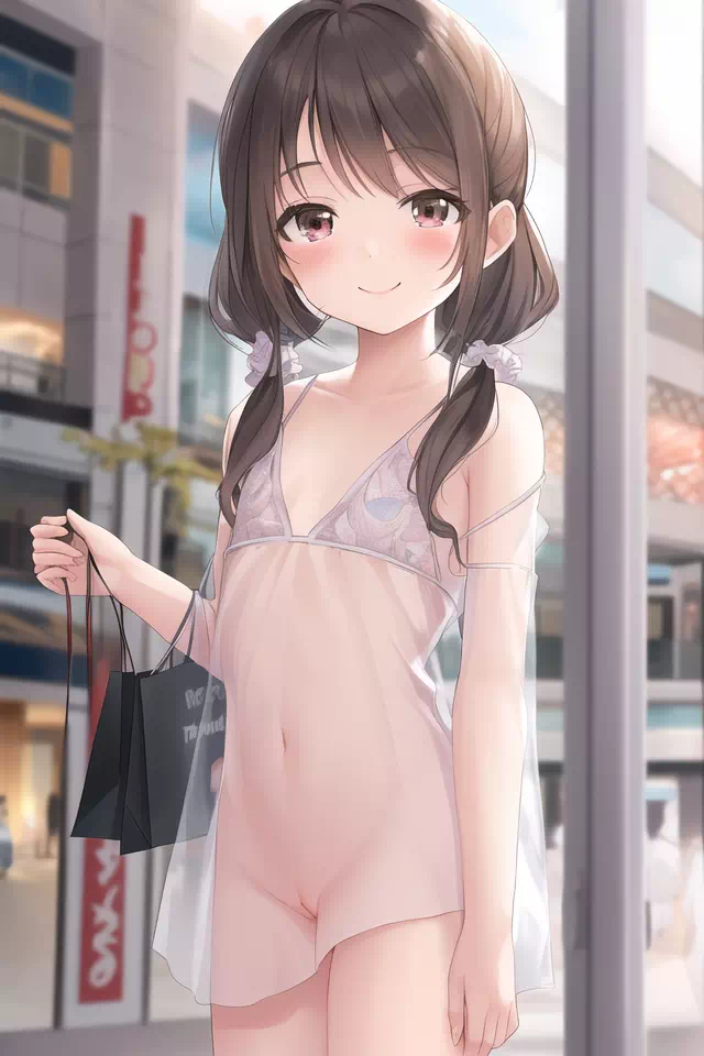 ツインテ少女の透ける服