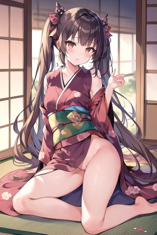 謹賀新年ノーパン着物娘