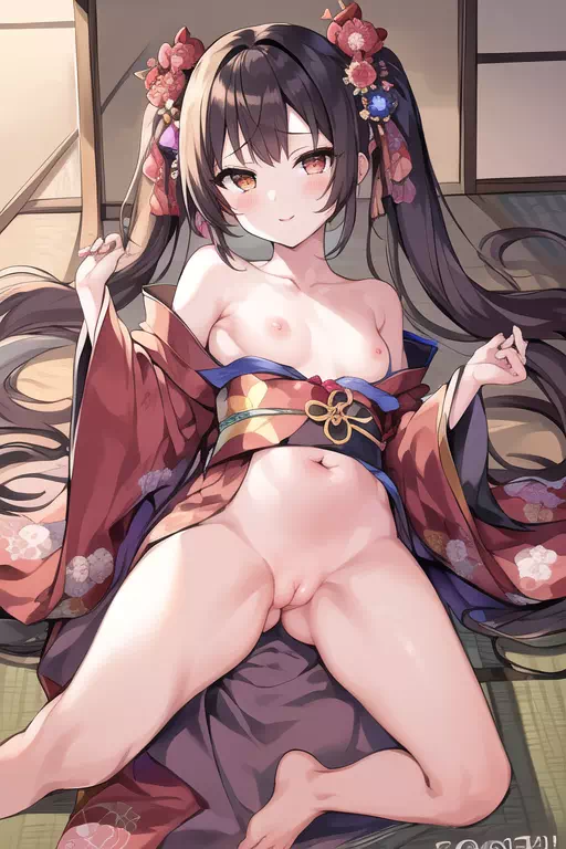 謹賀新年ノーパン着物娘