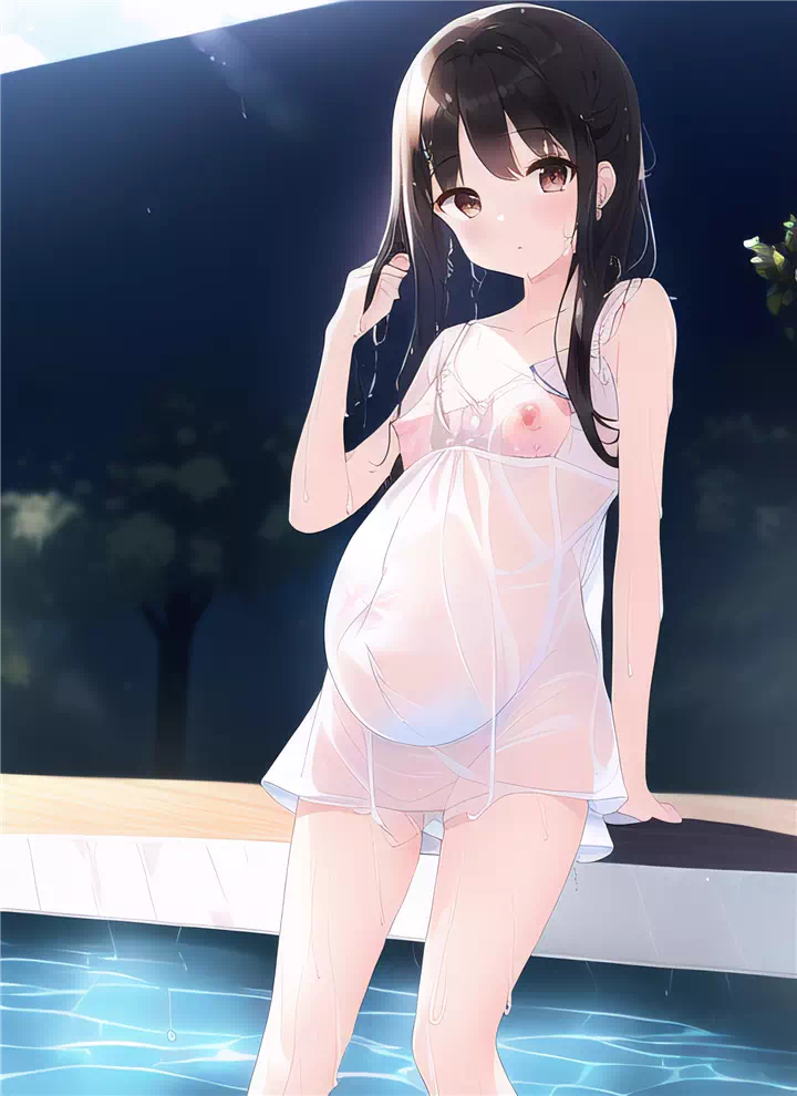 Pregnant loli wet nightgown 1