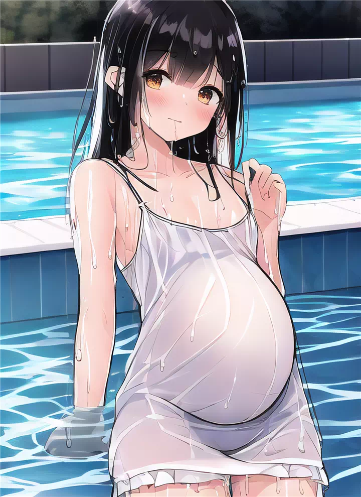 Pregnant loli wet nightgown 1