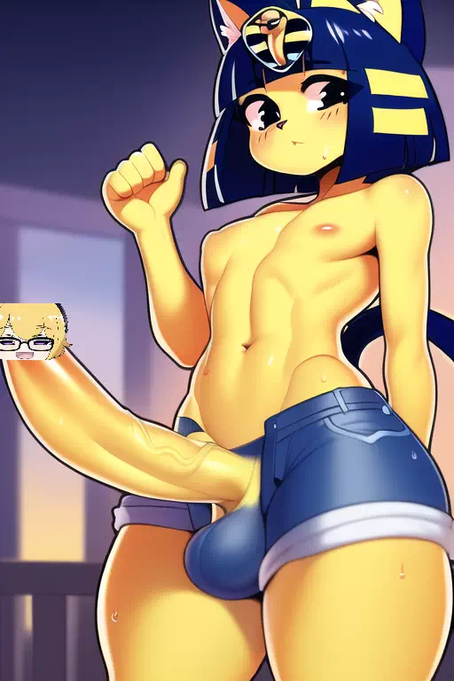 Uncensored Femboy Ankha Cock