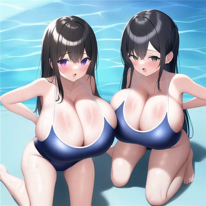 スク水爆乳乳合わせ