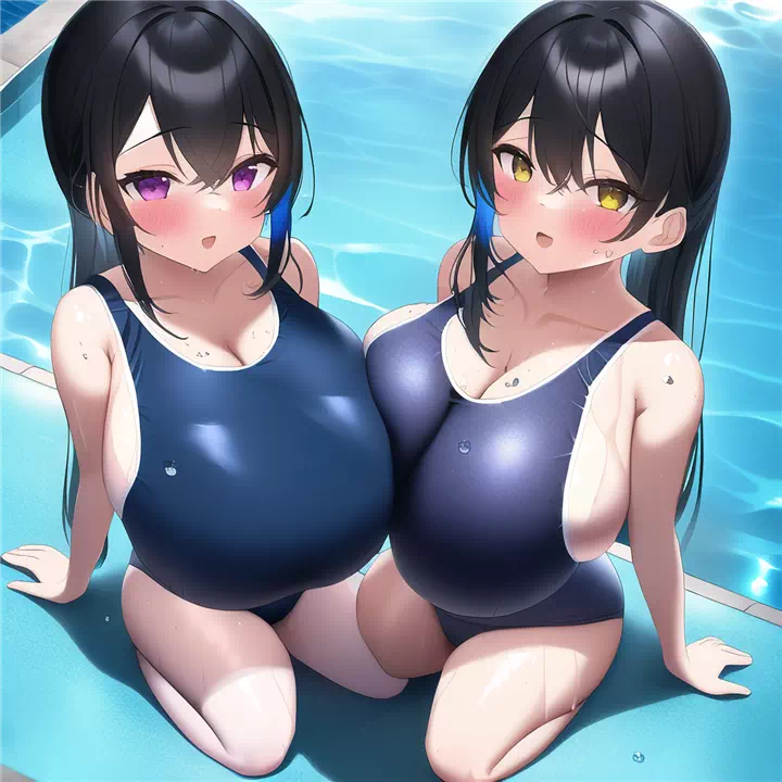 スク水爆乳乳合わせ