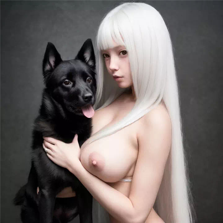 dog and woman