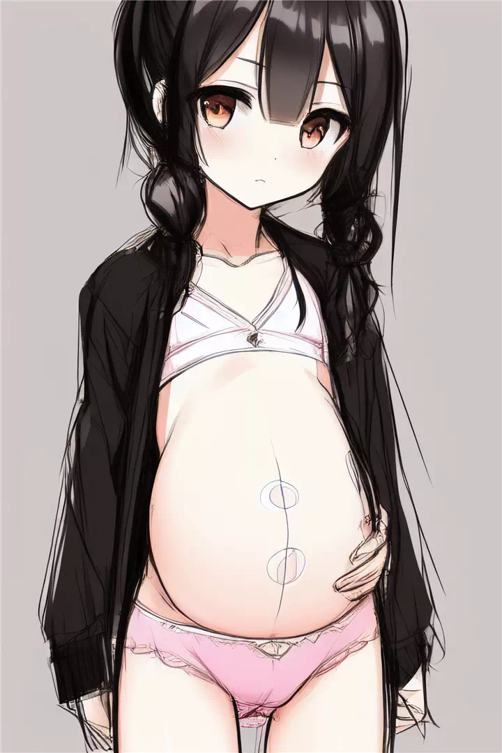 Pregnant loli sketch set 1