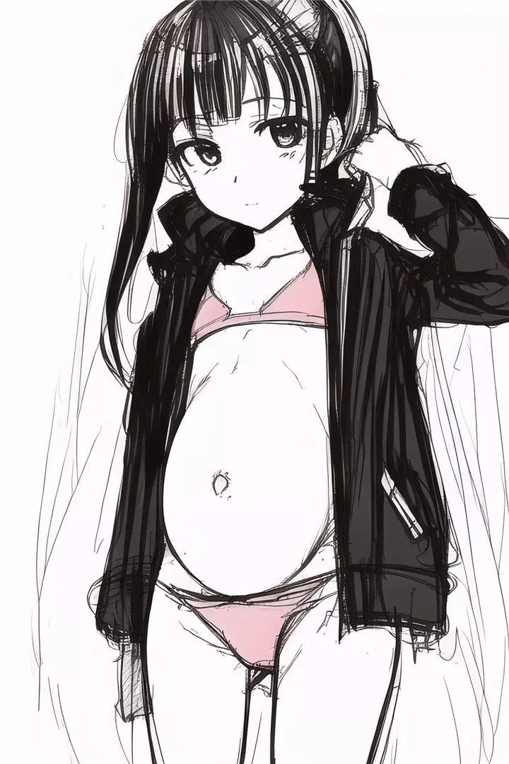 Pregnant loli sketch set 1