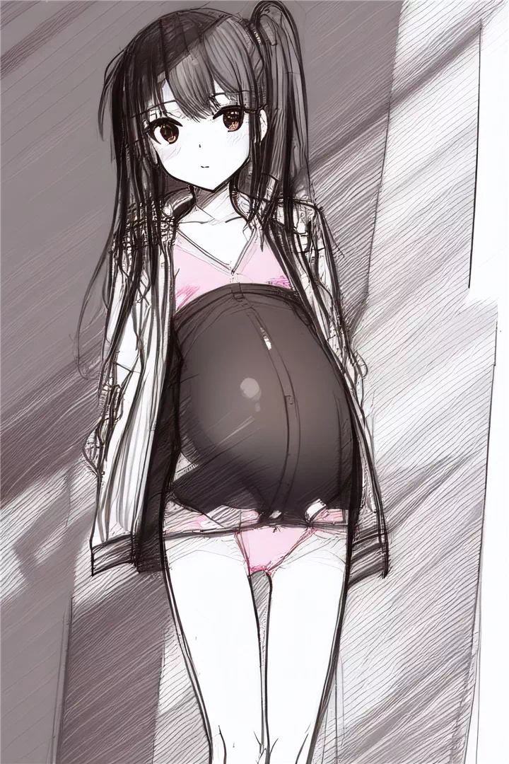 Pregnant loli sketch set 1