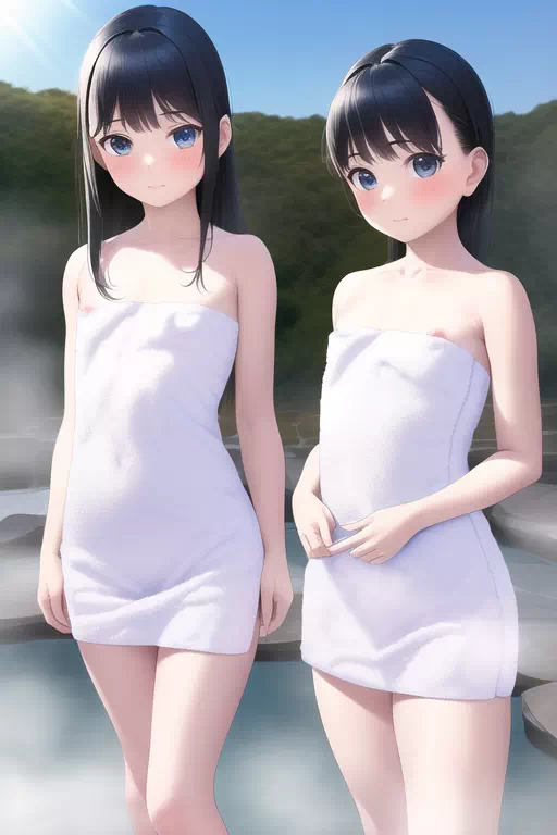 頑張って隠すけど見えちゃう女の子