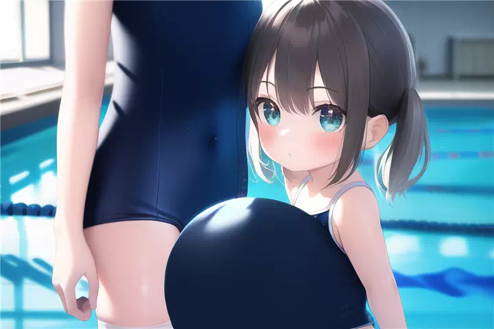 普通のスク水爆乳