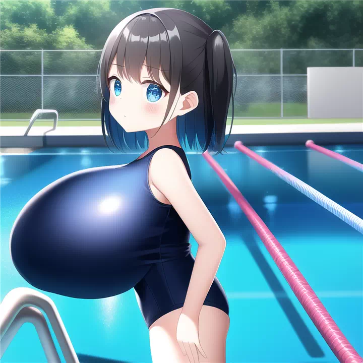 普通のスク水爆乳2