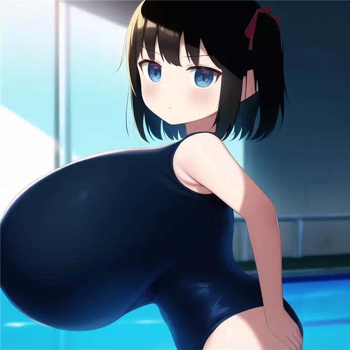 普通のスク水爆乳2