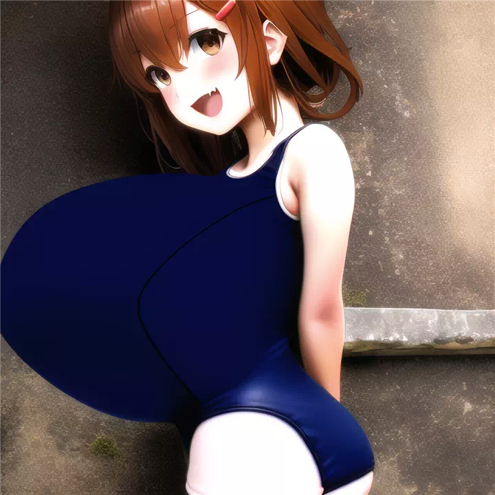 かなり久々の何処かで見たようなキャラのスク水爆乳_1