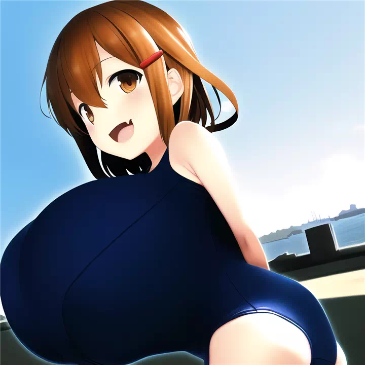 かなり久々の何処かで見たようなキャラのスク水爆乳_1