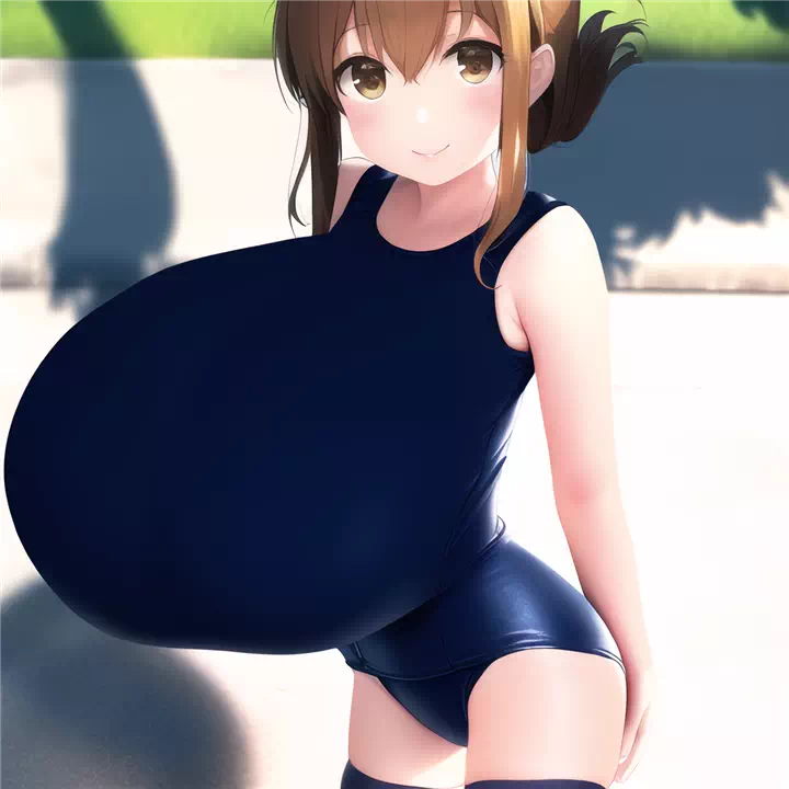 かなり久々の何処かで見たようなキャラのスク水爆乳_1