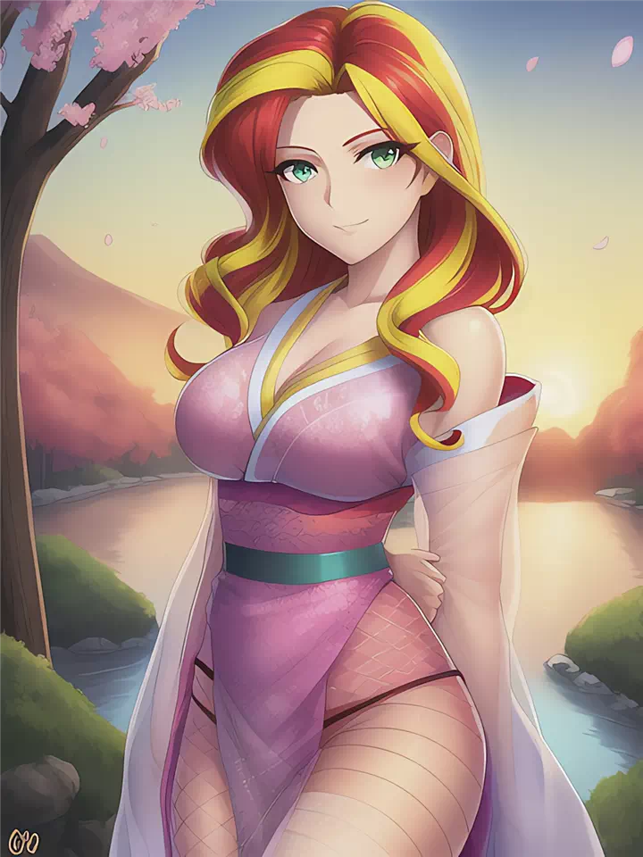 Sunset looks sexy in a yukata