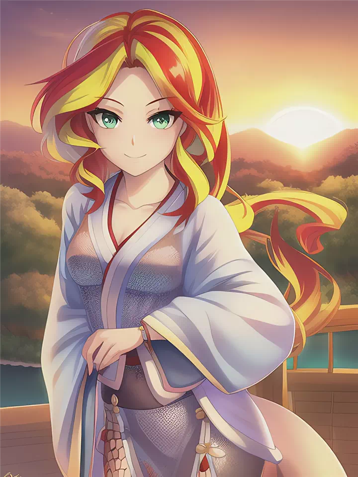 Sunset looks sexy in a yukata