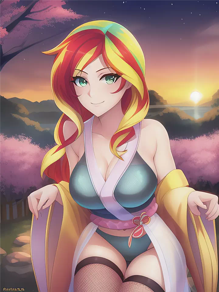 Sunset looks sexy in a yukata