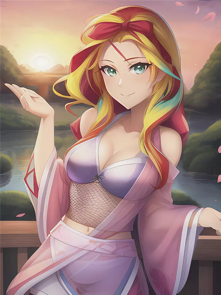 Sunset looks sexy in a yukata