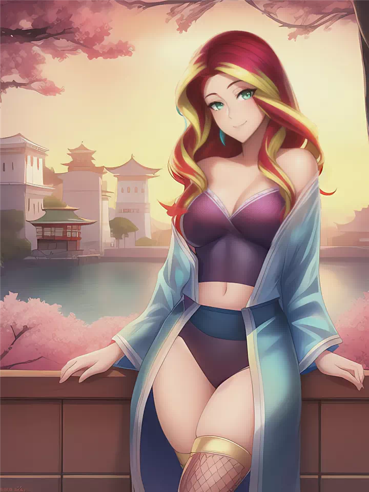 Sunset looks sexy in a yukata