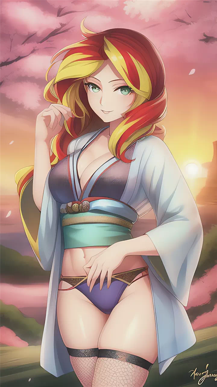 Sunset looks sexy in a yukata