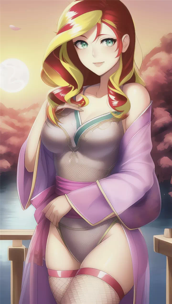 Sunset looks sexy in a yukata