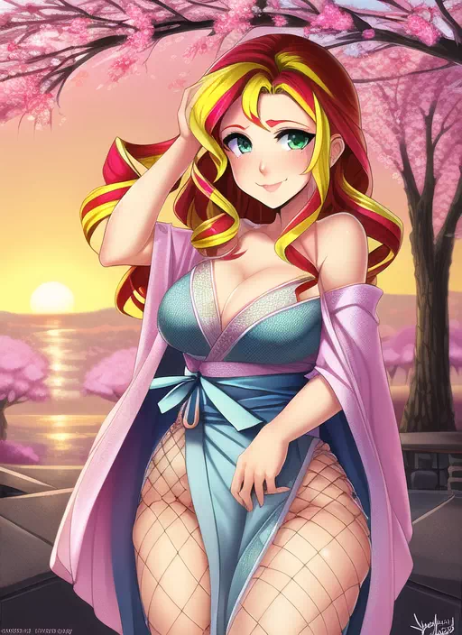 Sunset looks sexy in a yukata