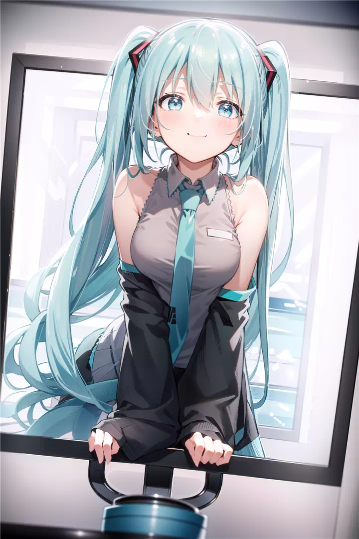 Miku through screen