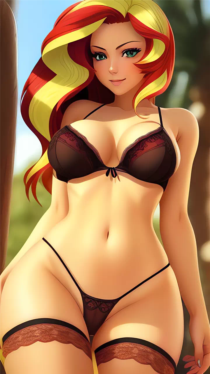 Sunset Shimmer red lingerie