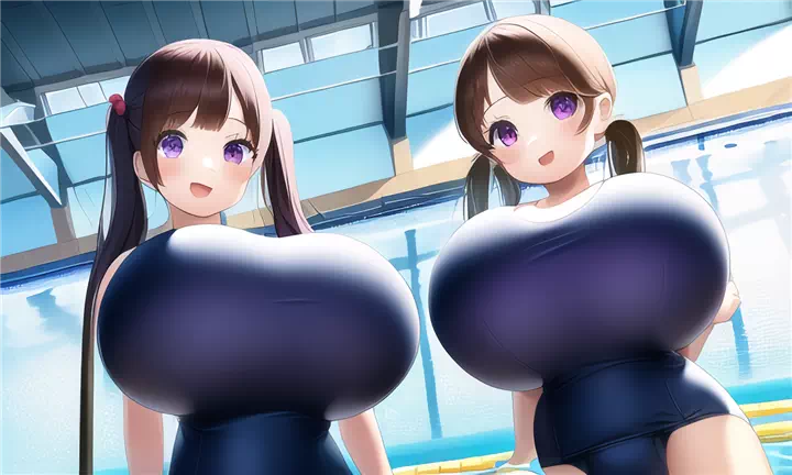 ２人スク水ロリ爆乳