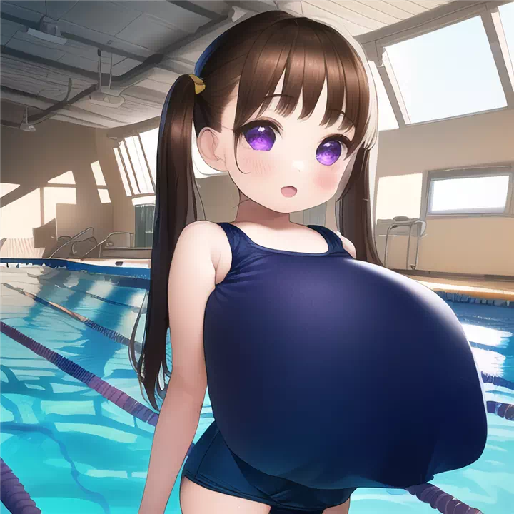 引き続き２人スク水ロリ爆乳