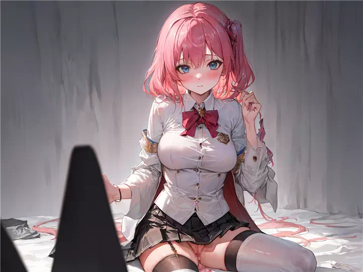 Pink-haired girl exposed
