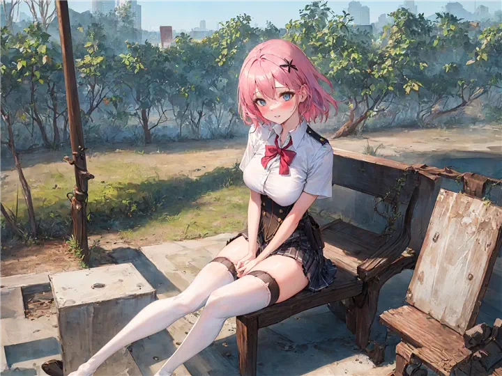 Pink-haired girl exposed