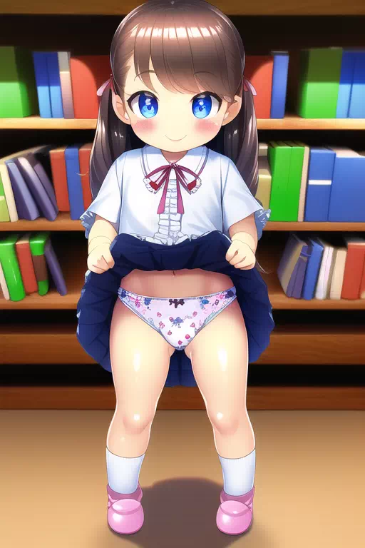 【AI】書斎でパンツを見せてくれるロリ①