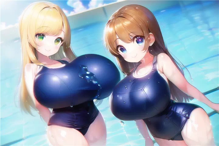 スク水爆乳少女達