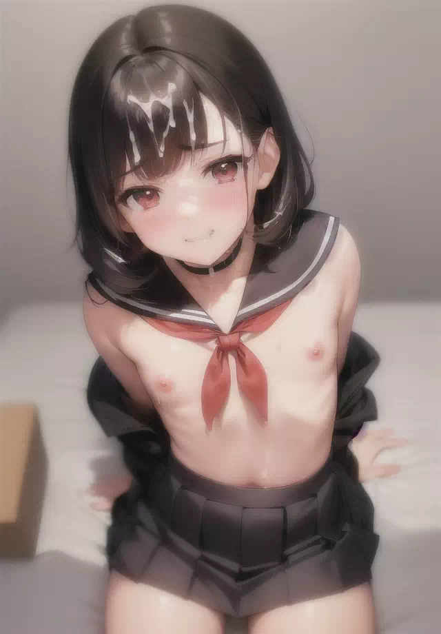 黒髪美少女にぶっかけ