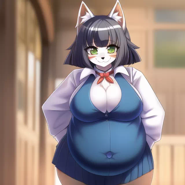 novelAI fat wolf girl