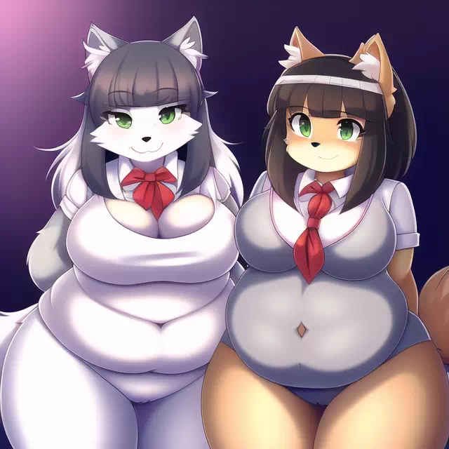 novelAI fat wolf girl